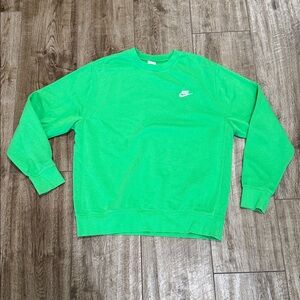 Nike Bright Green Crewneck Sweatshirt Sz Lg
